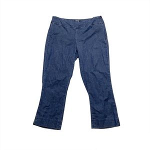 Nic & Zoe Designer Linen Spandex Blend Stretchy Denim Style Crop Leggings 10P